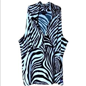 Rafaela Zebra Print Sleeveless Shell Black White NWOT